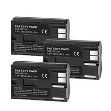 PALO 2650mAh BP-511 BP 511 BP511 BP511A 배터리 및 LCD USB 듀얼 충전기 캐논 EOS 40D 300D 5D 20D 30D 50D 10D D60, 3PCS Battery, 03 3pcs, 03 3pcs battery