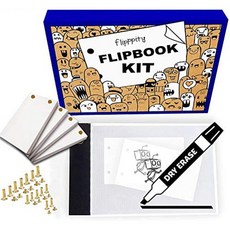 Flipppity 플립 북 키트 2 in 1 라이트 패드 건조 지우기 보드 3x5 미리 뚫린 플립 북 종이 시트, One Color_A5, One Color, 상세 설명 참조0