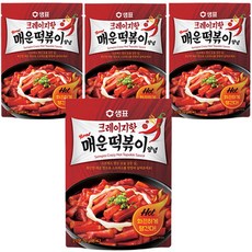 일루몬트 간편 캠핑요리 샘표 크레이지 핫 매운떡볶이 양념 110g 2인분, 4팩