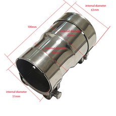 자동차 배기 스틸 슬리브 감속기 머플러 파이프 개 일반 304 스테인레스 1 부품, [04] 51MM-63MM, 04 51mm-63mm