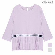 반에이크 라운드넥 밑단 플리츠 블라우스 VA84BLQ375Z