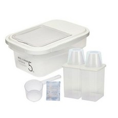 씨밀렉스 라이스키퍼 쌀통 5kg + 950ml 잡곡통 2p, 투명아이보리, 1세트