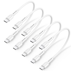 수피 PD 60W C타입 C TO C 고속충전 짧은 숏 케이블 S30, 5개, 화이트, 20cm