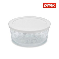 파이렉스 원형 저장용기 하트 화이트