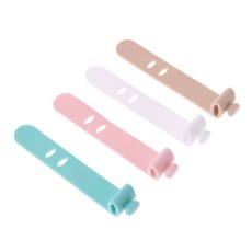4pcs/set 실리콘 스트립 이어폰 수납 테이프 연선 헤드폰 USB 케이블 Ti, 03 Mix Color, Mix, 한개옵션1