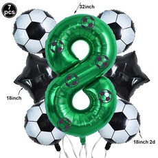 축구 테마 생일 파티 용품 블랙 그린 배너 풍선 걸이 소용돌이 스포츠 장식, plum