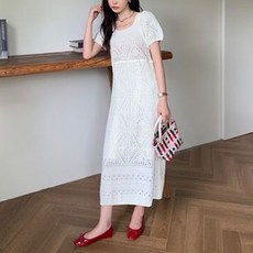 1015마켓 프런 펀칭 롱 원피스