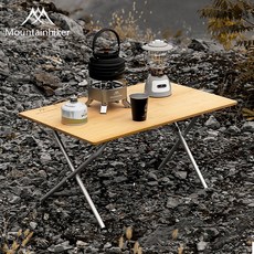 Mountainhiker 원액션 접이식 뱀부 테이블 캠핑 휴대용 탁자수납가방