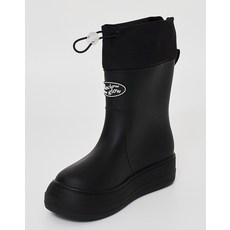 리끌로우 레인부츠 RE-RAIN SHIRRING BOOTS BLACK