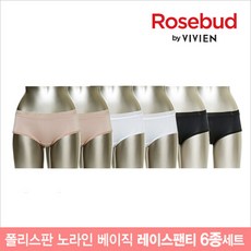 [로즈버드by비비안] 폴리스판 노라인 레이스팬티 6종(RS592)