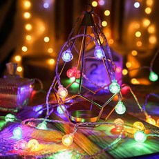 야외 캠핑 LED 별등 텐트 장식등 세레나데 무드등 랜턴 스트링 방수밴드 리모콘, 컬러-[크리스탈 볼], 옵션3