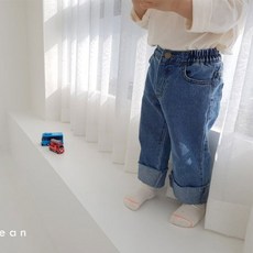 블랙빈 176번청바지 주니어 봄 롤업 데님 바지