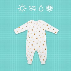 랩바이베이비 우주복 패턴 특허받은 체온감지 열똑똑아기옷, 원형패턴 Dot, 6M, 1개