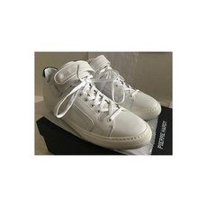 148461 PIERRE HARDY 화이트 가죽 LACE-UP 로고 ANKLE 스트랩 스니커즈 사이즈 EU 45 US 12