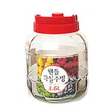 경성리빙아트 만다라 과실주 유리 병 담금주 매실 효소, 1개, 3.6L