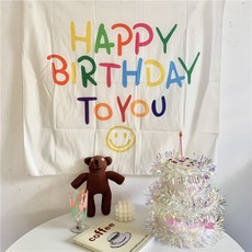 생일 패브릭포스터 생일파티용품 해피벌스데이 포토존 홈데코, B