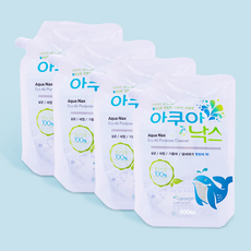 아쿠아낙스 리필 500ml 다목적 세정제 (살균 탈취 세정) 시계세척제 전해수 알칼리이온수, 4개