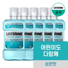 리스테린 쿨민트 마일드 구강청결제, 250ml, 5개