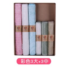 수세미 대나무섬유 걸레 가정용 물흡수 기름이달라붙지않음 주방용품 기름제거 집안청소 매직기기, 1개, T04-2세대 물빠짐없음 컬러(3대+3중간)