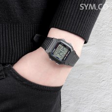 카시오 10년 배터리 방수 디지털 군인 시계 W-800H-1A + 액정 필름 - 이미지 5