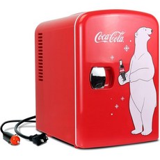 코카콜라 전용 북극곰 휴대용 6캔 열전 미니 냉장고 냉각기보온기 4L4.2qt 레드 가정용 12V DC110V AC 기숙사 자동차 보트 음료 간식 스킨케어 화장품, 코카콜라 전용 북극곰 휴대용 6캔 열전 미니 냉장고 냉