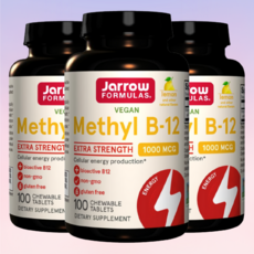 자로우 비타민B 메틸코발라민 b12 비타민비 레몬맛 1000mcg, 3개, 100정