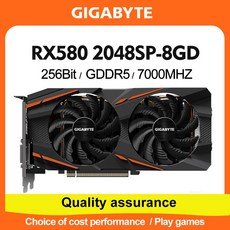 게이밍 그래픽카드 RX580 비디오카드 GIGABYTE 8G 588 Gddr5 256