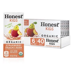 어니스트 무가당 키즈 과일주스 착한주스 Strawberry Peachy Keen Honest Kids 177ml 40팩