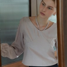 아워코모스 comos 1213 halter-neck shirring blouse (misty pink) - 아워코모스