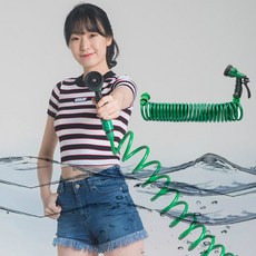 고압분사코일호스 수압조절 스프레이건 세트 고압세차 고압 수압 물청소, 7.5m