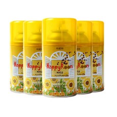 해피룸 옐로우 고농도 방향캔 280ml 유자향5개세트자동분사기 향캔 리필용 향캔, 5개