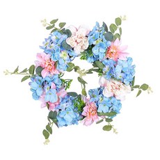 봄 인공 화환 시뮬레이션 화환 외부용 인공 화환 농가 화환, 파란색, 천 플라스틱 등나무 원