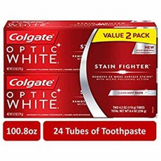 [구매대행] Colgate Optic White Stain Fighter Whitening Toothpaste - 4.2 ounce (24 Tubes), 1