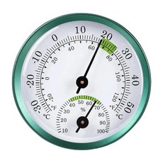 온도계 습도계 금속 스팀 실내 온도 습도 측정기 옥외, 7.Green 5.7cm, 1개