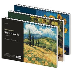 페이퍼릿 8절 전문가용 스케치북 25매 200g 3종, 스틸 블랙 + 딥 그린 + 피콕 블루 (1세트)