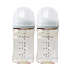 더블하트 모유실감 3세대 PPSU 노꼭지 젖병 트윈팩, 새벽그레이, 240ml, 2개 출산준비물/선물