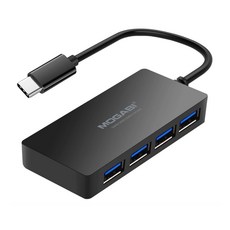 모가비 4포트 C타입 TO USB허브 USB3.1 OTG허브 MOG-173, 블랙