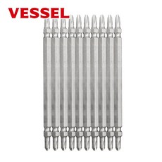 베셀 VESSEL BW-513 도금비트날 십자 2x110mm(+) 10개입 슬렌더 비트 드라이버비트, 베셀 BW-512