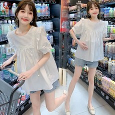셀럽당 임부복 세트 여름 박시 빅 사이즈 상의+반바지 투피스