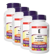웨버 네추럴스 내추럴 비타민E 400IU Webber Naturals Naturals Vitamin E, 120정, 4개