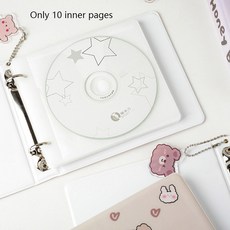 귀여운 곰 디자인 휴대용 하드 CD 케이스 홀더 20 용량 DVD 바인더 집 앨범 정리, only10 inner pages