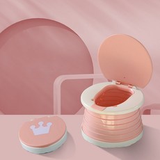 바브레 휴대용 접이식 어린이 변기, 핑크