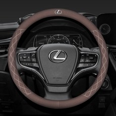 스웨이드 자동차 핸들 커버 미끄럼 방지 땀 흡수 액세서리 렉서스 ES RX NX LS UX LM LX GX LC RZ IS CT GS RC HS SC, 03 Brown-Lexus