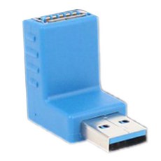 90도 USB 3.0 남성 대 여성 왼쪽 및 직각 어댑터 블루, 파란색, 구부리십시오