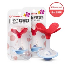 더블하트 치발기 먼치티서 피치클로버 (3개월), 노꼭지, 2개
