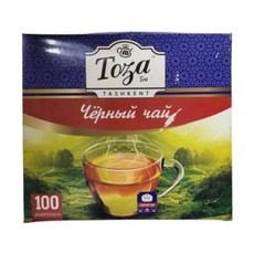 Черный чай TOZA Earl Grey с бергамотом в пакетиках, 100 шт