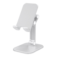 이츠굿텐 4단 관절 폴더블 스마트폰 휴대폰 거치대 접이식 스탠드 3단 관절 거치대접이식 탁상용 휴대용 휴대폰 스탠드 거치대, 화이트, 1개