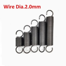 익스텐션 스프링 와이어 직경 2mm 스틸 장력 확장 OD 12mm 길이 35mm 240mm 듀얼 후크 2, 2.0mm, 2x12x200mm, 1개