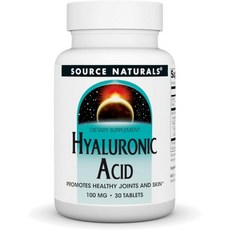 소스내츄럴스 Source Naturals Hyaluronic Acid Promotes Healthy Joints and Skin* 100mg - 30 Tablets, 1개, 30정