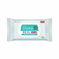 그린핑거 99.9% 살균소독 손소독 물티슈 휴대캡형 30매 10팩
